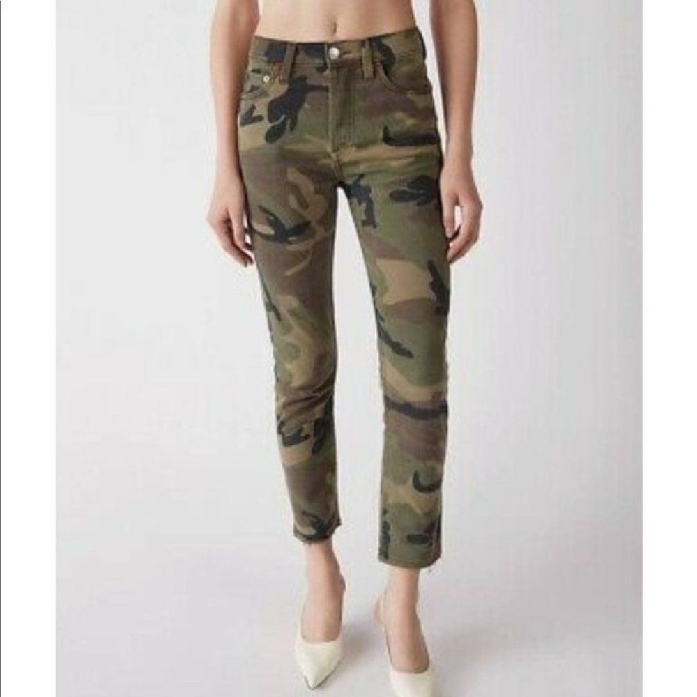 Re/Done Originals High Rise Stovepipe Camo Jeans sz 24